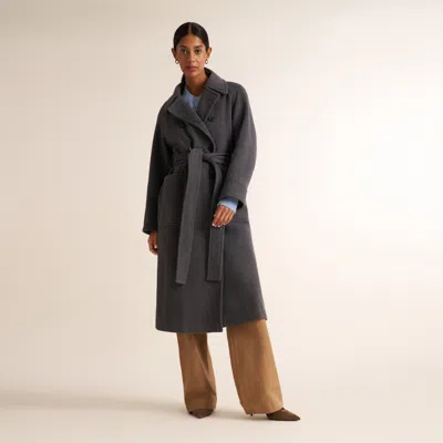 M.m.lafleur Malda Double-breasted Coat - Felted Wool Cashmere In Dark Gray Melange