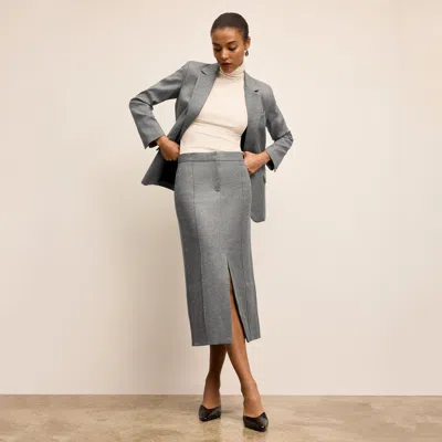 M.m.lafleur Meghan Midi Skirt - Heritage Tweed In Gray Multi