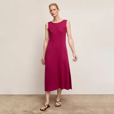 M.m.lafleur Milano Drape Dress - Plush Pima In Dark Fuchsia