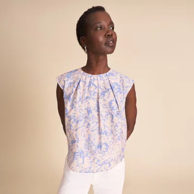 M.m.lafleur Nika Summer Friday Top - Printed Voile In Soft Floral