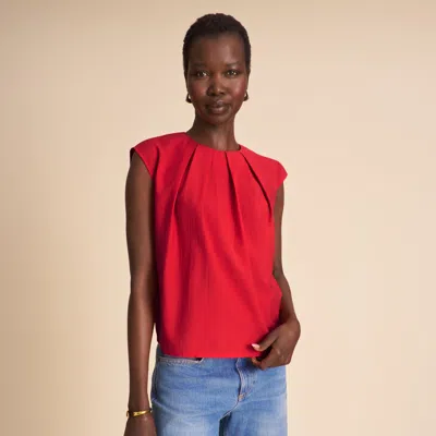 M.m.lafleur Nika Summer Friday Top - Voile In Ribbon Red