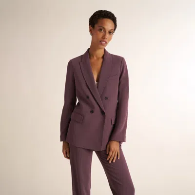 M.m.lafleur O'hara Boyfriend Blazer - Everyday Crepe With Topstitch In Hazy Mauve