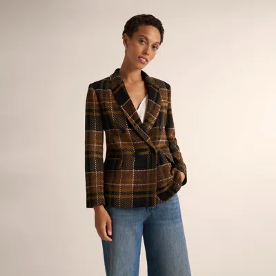 M.m.lafleur O'hara Boyfriend Blazer - Heritage Plaid In Black Multi