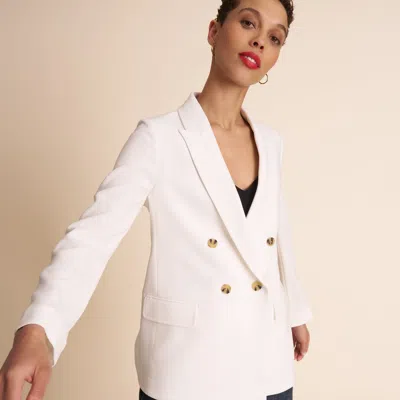 M.m.lafleur O'hara Effortless Blazer - Everyday Crepe In Ivory