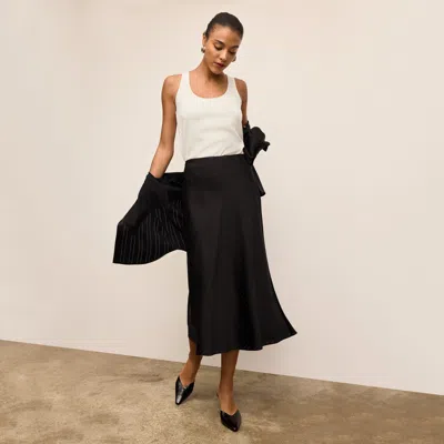 M.m.lafleur Orchard Slip Skirt - Luxe Pointelle In Black