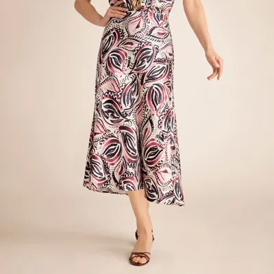 M.m.lafleur Orchard Slip Skirt - Printed Everyday Satin In Brushstroke Paisley