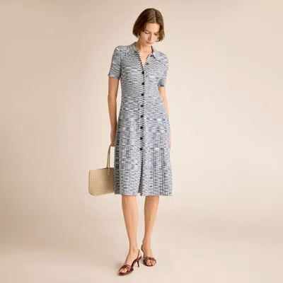 M.m.lafleur Osipa Shirt Dress - Space Dye Rib Knit In Blue Multi
