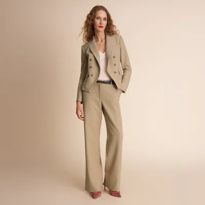 M.m.lafleur Priscilla Founder Blazer - Luxe Flex Suiting In Beige Melange