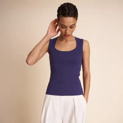 M.m.lafleur Sabine Sculptural Tank - 365 Stretch Knit In Deep Iris