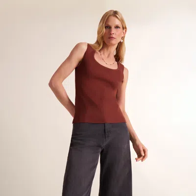 M.m.lafleur Sabine Sculptural Tank - 365 Stretch Knit In Fired Brick