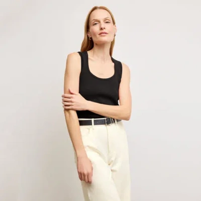 M.m.lafleur Sabine Sculptural Tank Top In Black