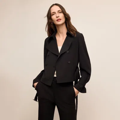 M.m.lafleur Scotte Moto Trench Jacket - Air Twill In Black