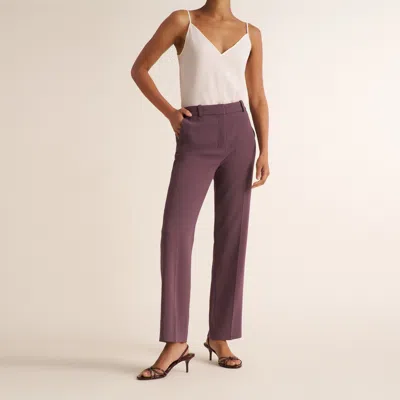 M.m.lafleur Smith Straight Trouser - Everyday Crepe With Topstitch In Hazy Mauve