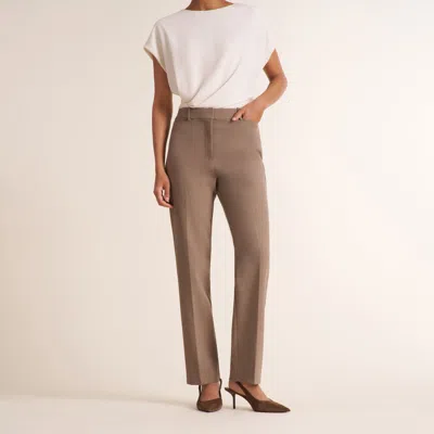 M.m.lafleur Smith Straight Trouser - Luxe Flex Suiting In Toasted Coconut