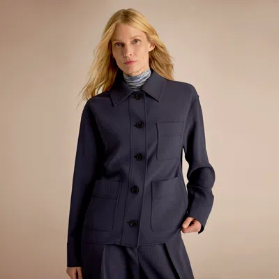 M.m.lafleur Steffi Shacket - Everyday Crepe With Topstitch In Oxford
