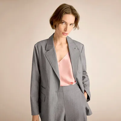 M.m.lafleur Teddy Easy Jacket - Cotton Viscose In Harbor Blue