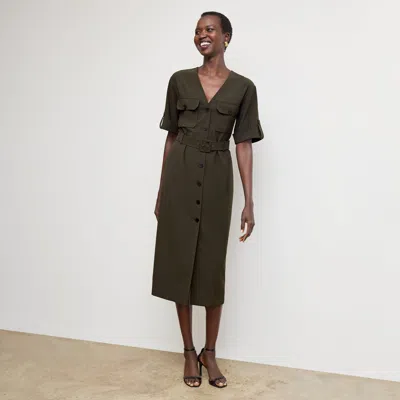 M.m.lafleur The Artemis Dress - Origamitech In Olive