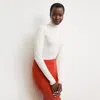 M.m.lafleur The Axam Layering Turtleneck - Contrast Organic Ribbed Pima Cotton In Ivory/red