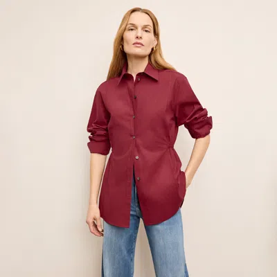 M.m.lafleur The Bentley Shirt - Cotton Poplin In Cinnabar