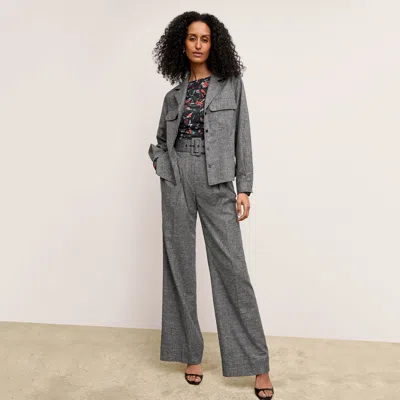 M.m.lafleur The Bia Pant - Crosshatch Suiting In Black/white