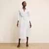 M.m.lafleur The Boden Dress - Cotton Poplin In Eggshell