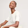 M.m.lafleur The Chana Top - Contrast Organic Ribbed Pima Cotton In Ivory/red