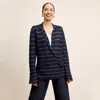 M.m.lafleur M. M.lafleur Cody Dot Knit Jardigan In Dark Navy/ivory