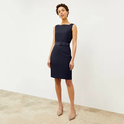 M.m.lafleur The Cynthia Dress - Washable Wool Twill In Dark Navy