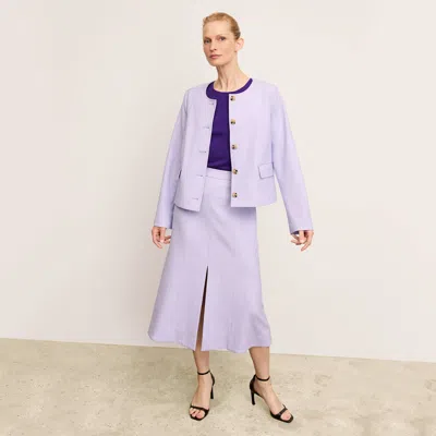 M.m.lafleur The Eva Skirt - Stretch Tweed In Lilac/ivory