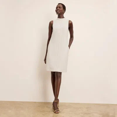 M.m.lafleur The Farren Dress - Everyday Crepe With Topstitch In White
