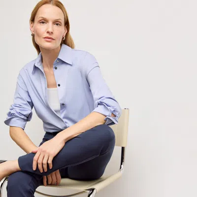 M.m.lafleur The Filomina Top - Knit Poplin In Hydrangea