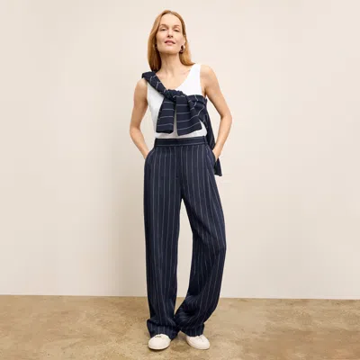 M.m.lafleur The Fitz Pleated Trouser - Striped Porto Weave