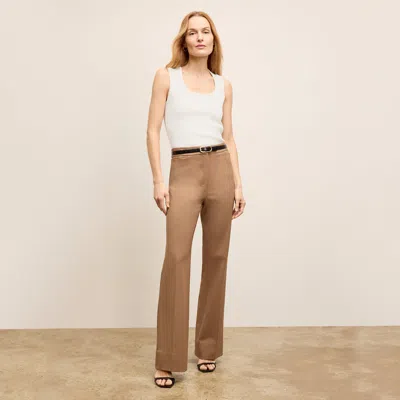 M.m.lafleur The Horton Flare Trouser - Washable Wool Twill In Brown
