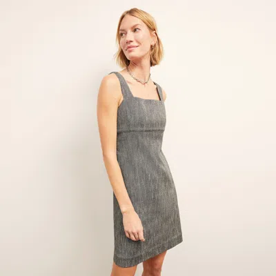 M.m.lafleur The Jennifer Dress - Cotton Slub In Black/ivory