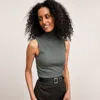 M.m.lafleur The Jett Tank - Organic Ribbed Pima Cotton In Charcoal