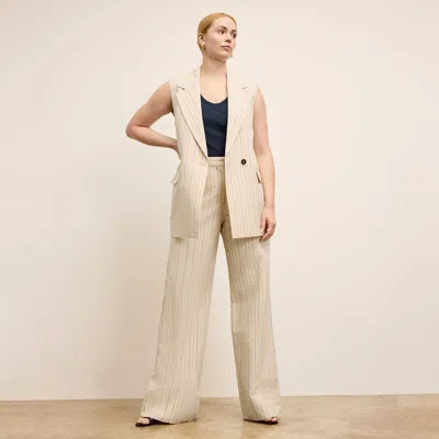 M.m.lafleur The Kasa Double-breasted Vest - Linen Stripe