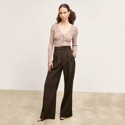 M.m.lafleur The Kiko Cardigan - Space Dye Rib Knit In Brown Multi