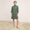 M.m.lafleur The Kinsley Dress - Everyday Crepe With Topstitch In Dusty Pine