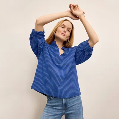 M.m.lafleur The Kylan Top - Soft Stripe In River/ivory