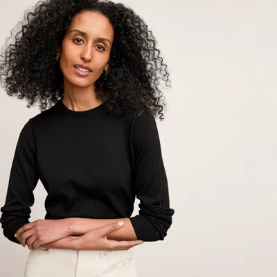 M.m.lafleur The Larissa Sweater - Cotton Silk Knit In Black