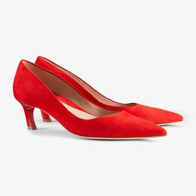M.m.lafleur The Lillian Pump - Suede In Vermilion