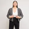 M.m.lafleur The Meena Jacket - Boucle Tweed Jardigan In Black/white