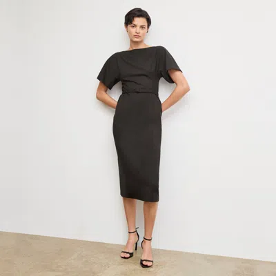 M.m.lafleur The Meredith Dress - Washable Wool Twill In Black