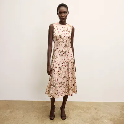 M.m.lafleur The Nyla Dress - Washable Silk Charmeuse In Botanical Print
