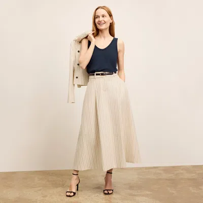 M.m.lafleur The Olia Skirt - Linen Stripe