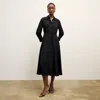 M.m.lafleur The Pepper Dress - Washable Silk Top Stitch In Black With Topstitch