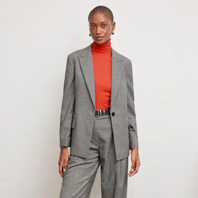 M.m.lafleur The Tyner Blazer - Sharkskin In Mixed Check