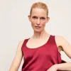 M.m.lafleur The Vicky Tank - Washable Silk Charmeuse In Red