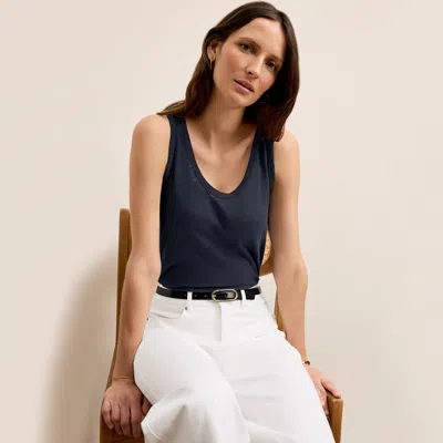 M.m.lafleur The Wyatt Tank - Organic Cotton Slub In Dark Navy