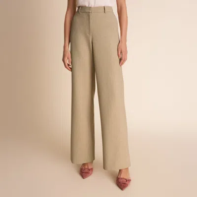 M.m.lafleur Tinsley Wide-leg Trouser - Luxe Flex Suiting In Beige Melange